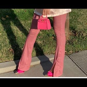 Pink flare pants